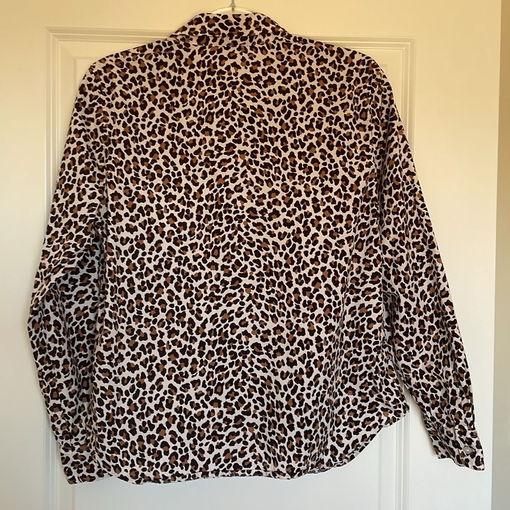 Talbots Leopard Print Button Down Cotton Stretch … - image 7